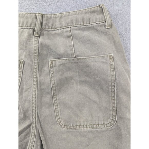 Asos Design Jeans Womens Size 4 Gren High Rise Wide Leg Raw Hem Cuff 100% Cotton - Picture 10 of 13